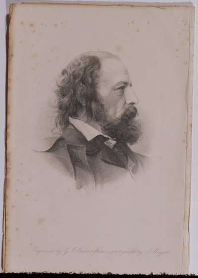 Porträt von Alfred, Lord Tennyson (1809-92) graviert von G.J.Stodart von John Jabez Edwin Paisley Mayall